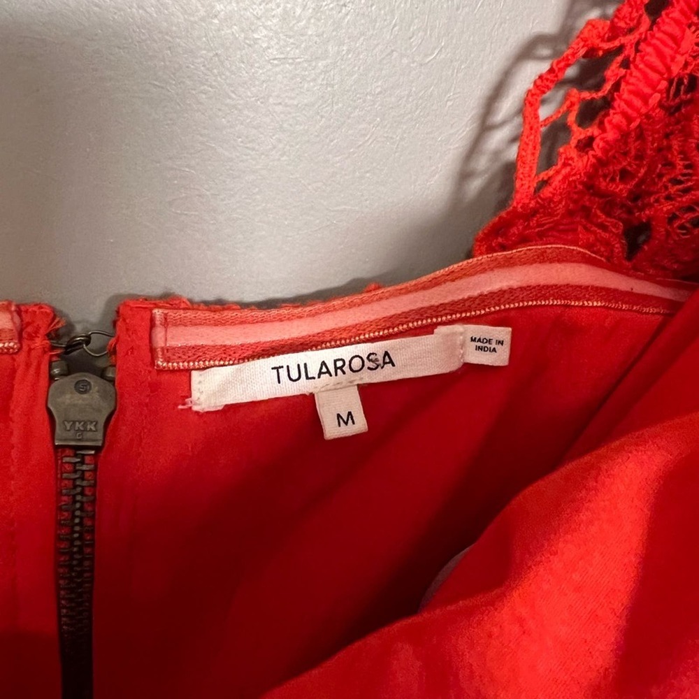 NWT Tularosa Amelia Red Lace Crochet Cropped Off The Shoulder Blouse Top M - Picture 4 of 12